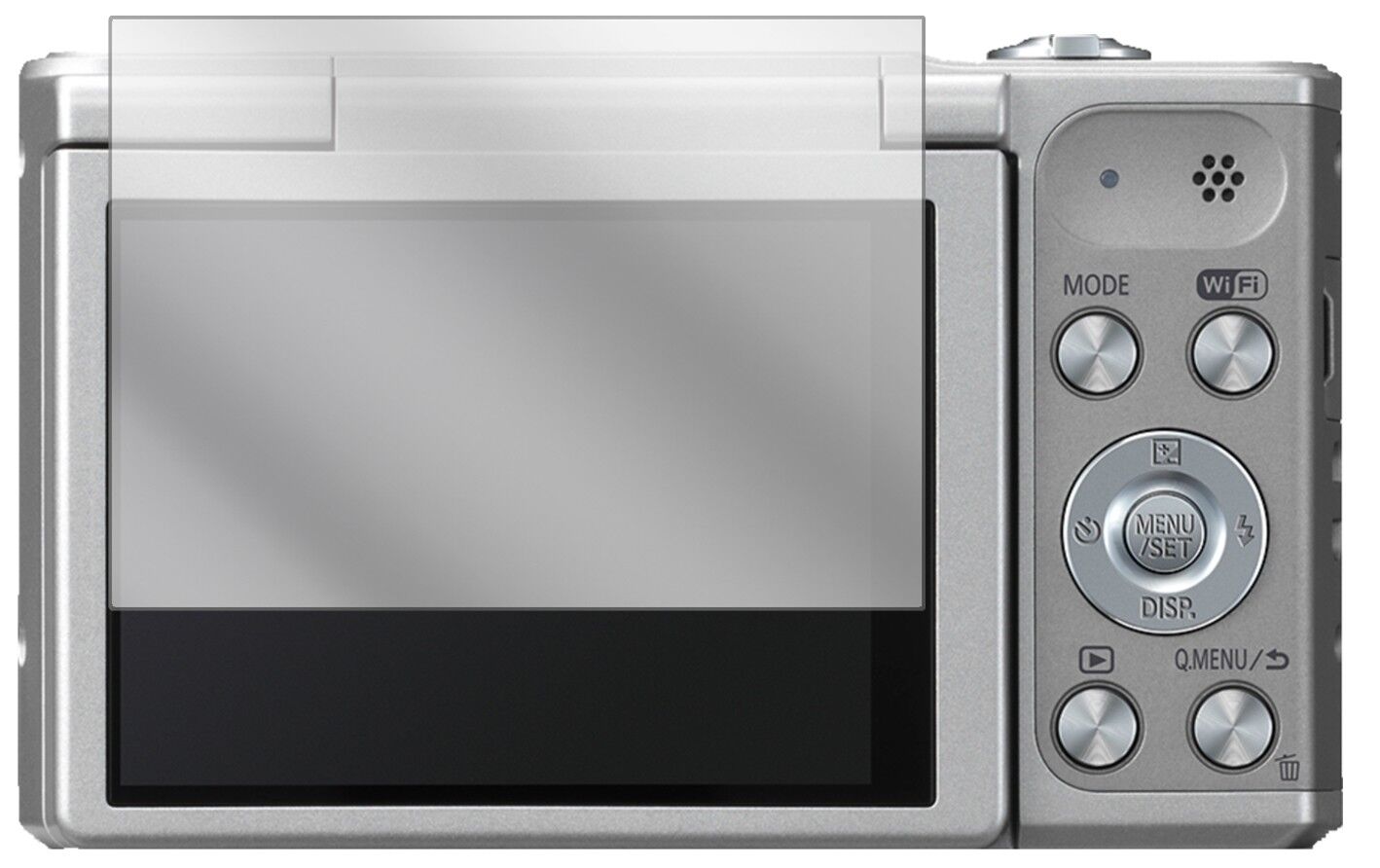 Klare Displayschutzfolie von dipos passend für Panasonic Lumix DMC-SZ10, präziser Zuschnitt und blasenfrei montiert