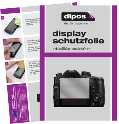 Klare Displayschutzfolie von dipos passend für Panasonic Lumix GH5 II, präziser Zuschnitt und blasenfrei montiert