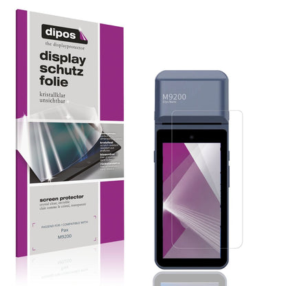 Klare Displayschutzfolie von dipos passend für Pax M9200, präziser Zuschnitt und blasenfrei montiert