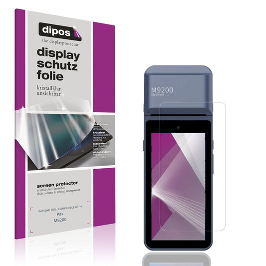 Klare Displayschutzfolie von dipos passend für Pax M9200, präziser Zuschnitt und blasenfrei montiert