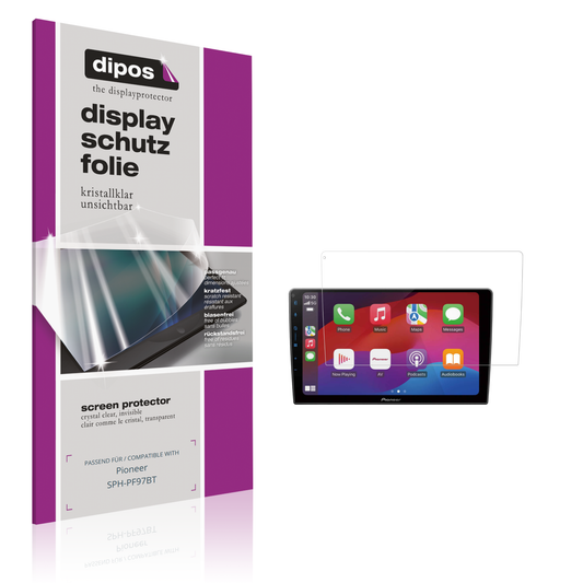 Klare Displayschutzfolie von dipos passend für Pioneer SPH-PF97BT, präziser Zuschnitt und blasenfrei montiert