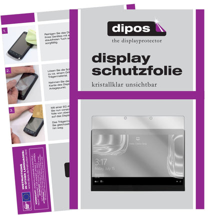 Klare Displayschutzfolie von dipos passend für Porsche Design Book One 13,3 Zoll, präziser Zuschnitt und blasenfrei montiert