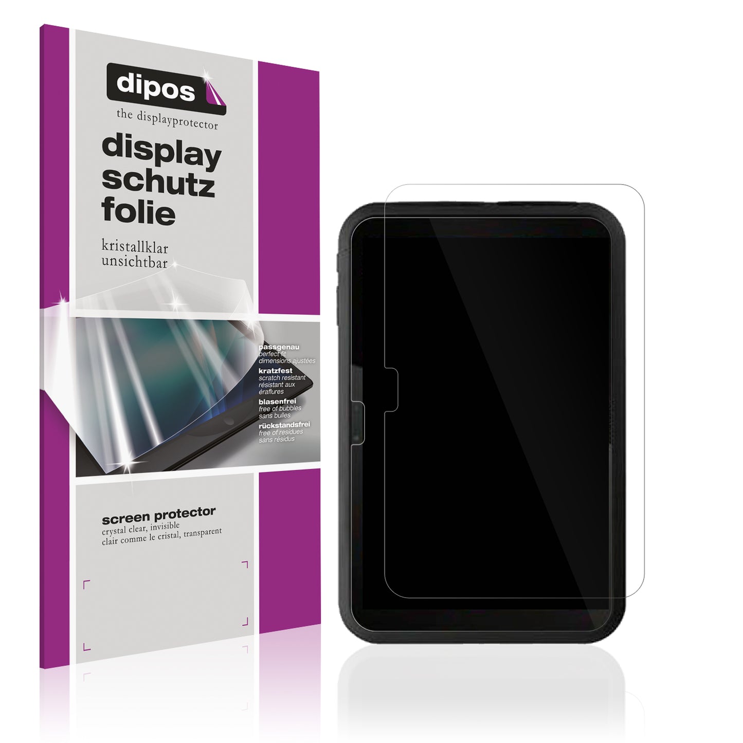 Klare Displayschutzfolie von dipos passend für Positivo T1075, präziser Zuschnitt und blasenfrei montiert