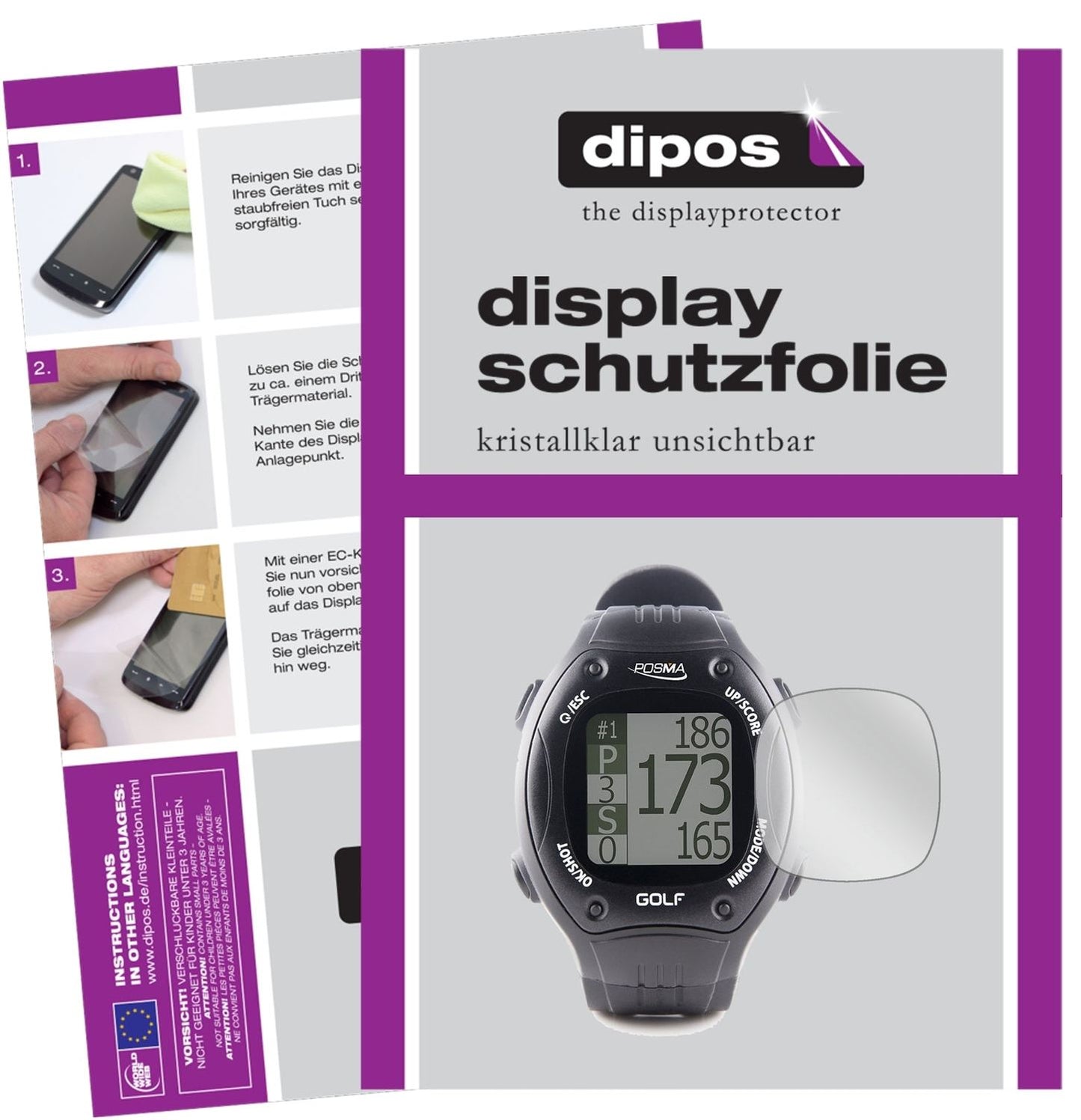 Klare Displayschutzfolie von dipos passend für Posma GT1, präziser Zuschnitt und blasenfrei montiert