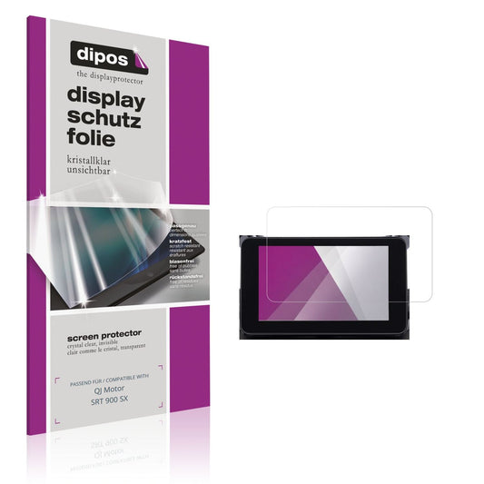 Klare Displayschutzfolie von dipos passend für QJ Motor SRT 900 SX, präziser Zuschnitt und blasenfrei montiert