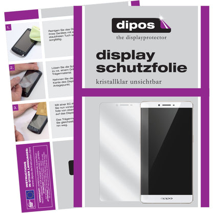 Klare Displayschutzfolie von dipos passend für R7 Plus Oppo, präziser Zuschnitt und blasenfrei montiert