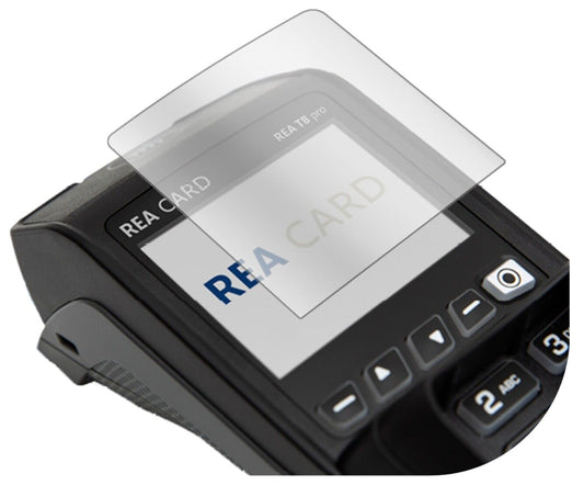 Klare Displayschutzfolie von dipos passend für REA CARD T8 pro Terminal, präziser Zuschnitt und blasenfrei montiert