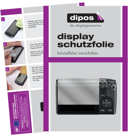 Klare Displayschutzfolie von dipos passend für Ricoh GR III, präziser Zuschnitt und blasenfrei montiert
