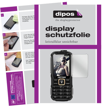 Klare Displayschutzfolie von dipos passend für Rugum T9900, präziser Zuschnitt und blasenfrei montiert