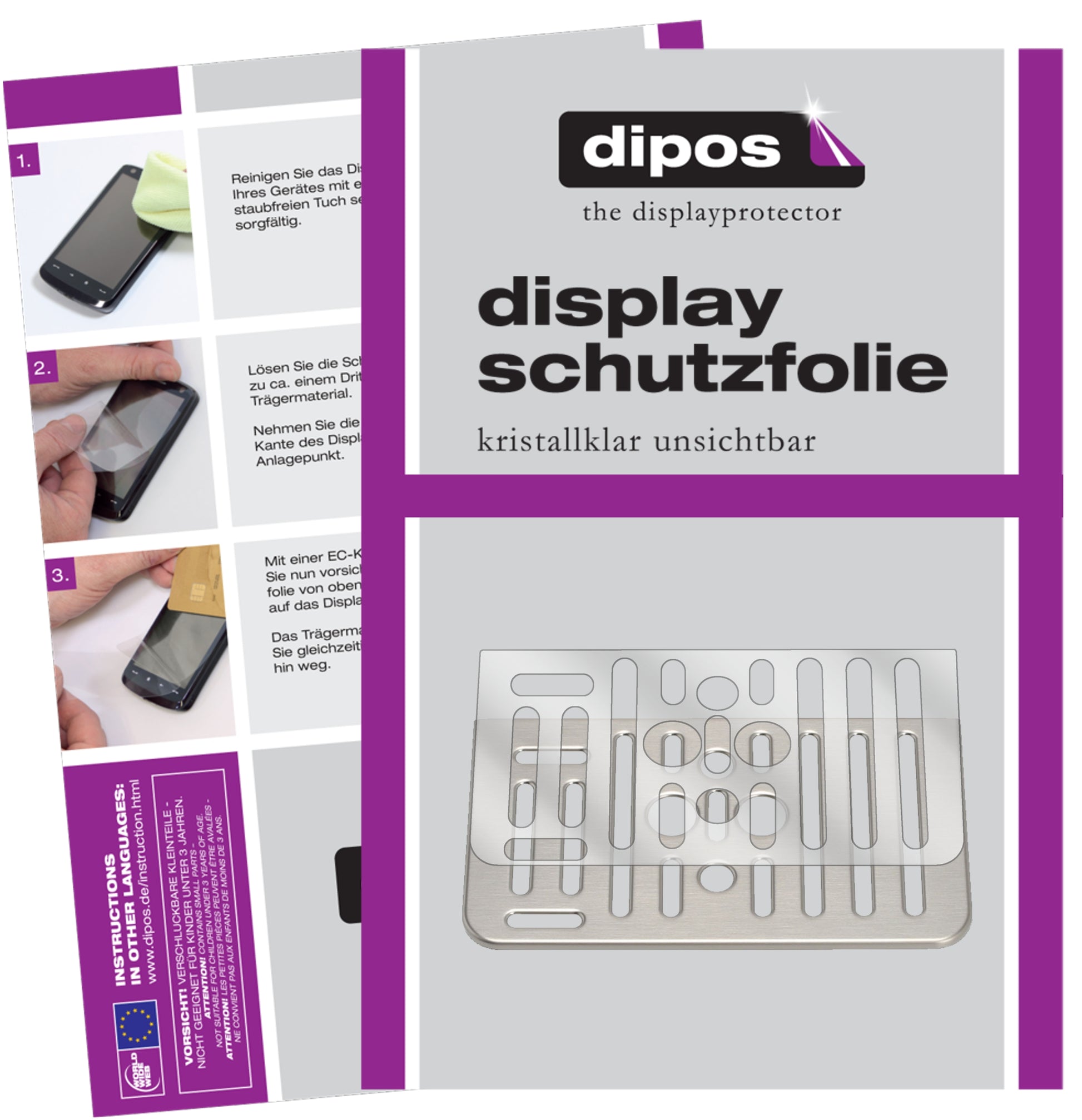 Klare Displayschutzfolie von dipos passend für SAECO HD8966 Tropfblech, präziser Zuschnitt und blasenfrei montiert