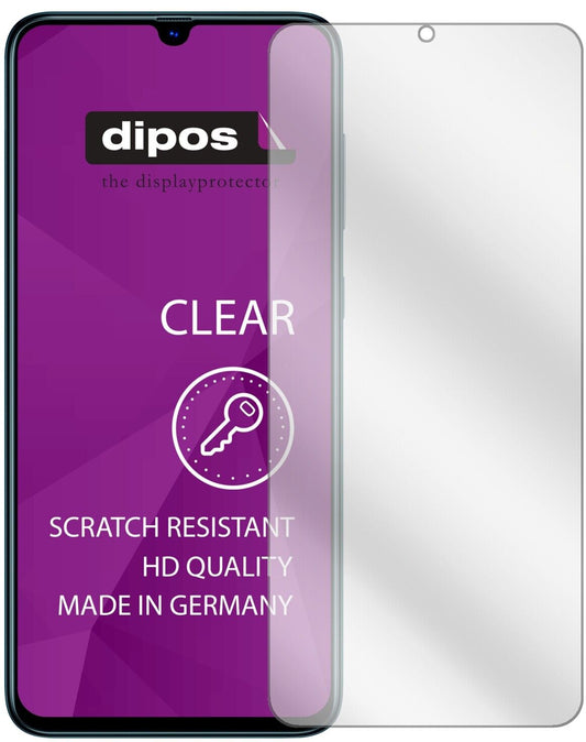 Klare Displayschutzfolie von dipos passend für Samsung Galaxy A70, präziser Zuschnitt und blasenfrei montiert