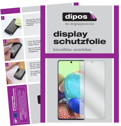 Klare Displayschutzfolie von dipos passend für Samsung Galaxy A71 5G, präziser Zuschnitt und blasenfrei montiert