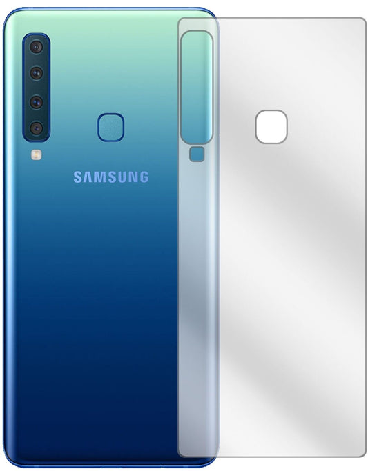 Klare Displayschutzfolie von dipos passend für Samsung Galaxy A9 (2018) Rückseite, präziser Zuschnitt und blasenfrei montiert