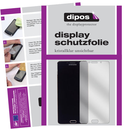 Klare Displayschutzfolie von dipos passend für Samsung Galaxy A9 Pro (SM-A9100), präziser Zuschnitt und blasenfrei montiert
