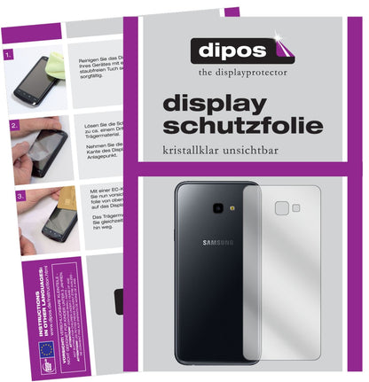 Klare Displayschutzfolie von dipos passend für Samsung Galaxy J4 Plus (2018) Rückseite, präziser Zuschnitt und blasenfrei montiert
