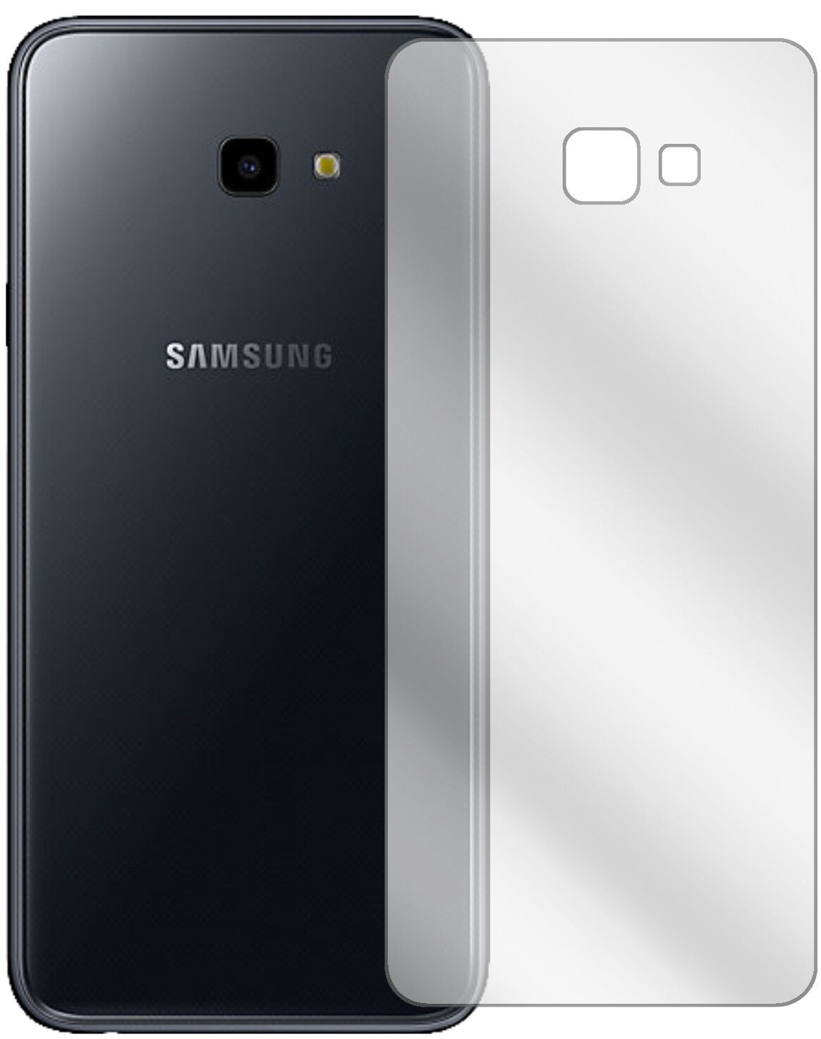 Klare Displayschutzfolie von dipos passend für Samsung Galaxy J4 Plus (2018) Rückseite, präziser Zuschnitt und blasenfrei montiert