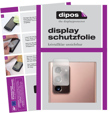 Klare Displayschutzfolie von dipos passend für Samsung Galaxy Note 20 Ultra Kameralinse, präziser Zuschnitt und blasenfrei montiert