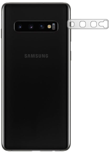 Klare Displayschutzfolie von dipos passend für Samsung Galaxy S10 Kameralinse, präziser Zuschnitt und blasenfrei montiert