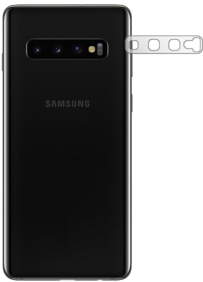 Klare Displayschutzfolie von dipos passend für Samsung Galaxy S10 Plus Kameralinse, präziser Zuschnitt und blasenfrei montiert