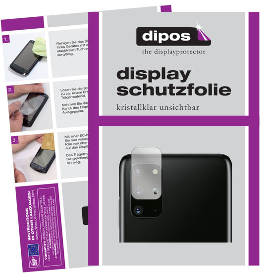 Klare Displayschutzfolie von dipos passend für Samsung Galaxy S20 Kameralinse, präziser Zuschnitt und blasenfrei montiert