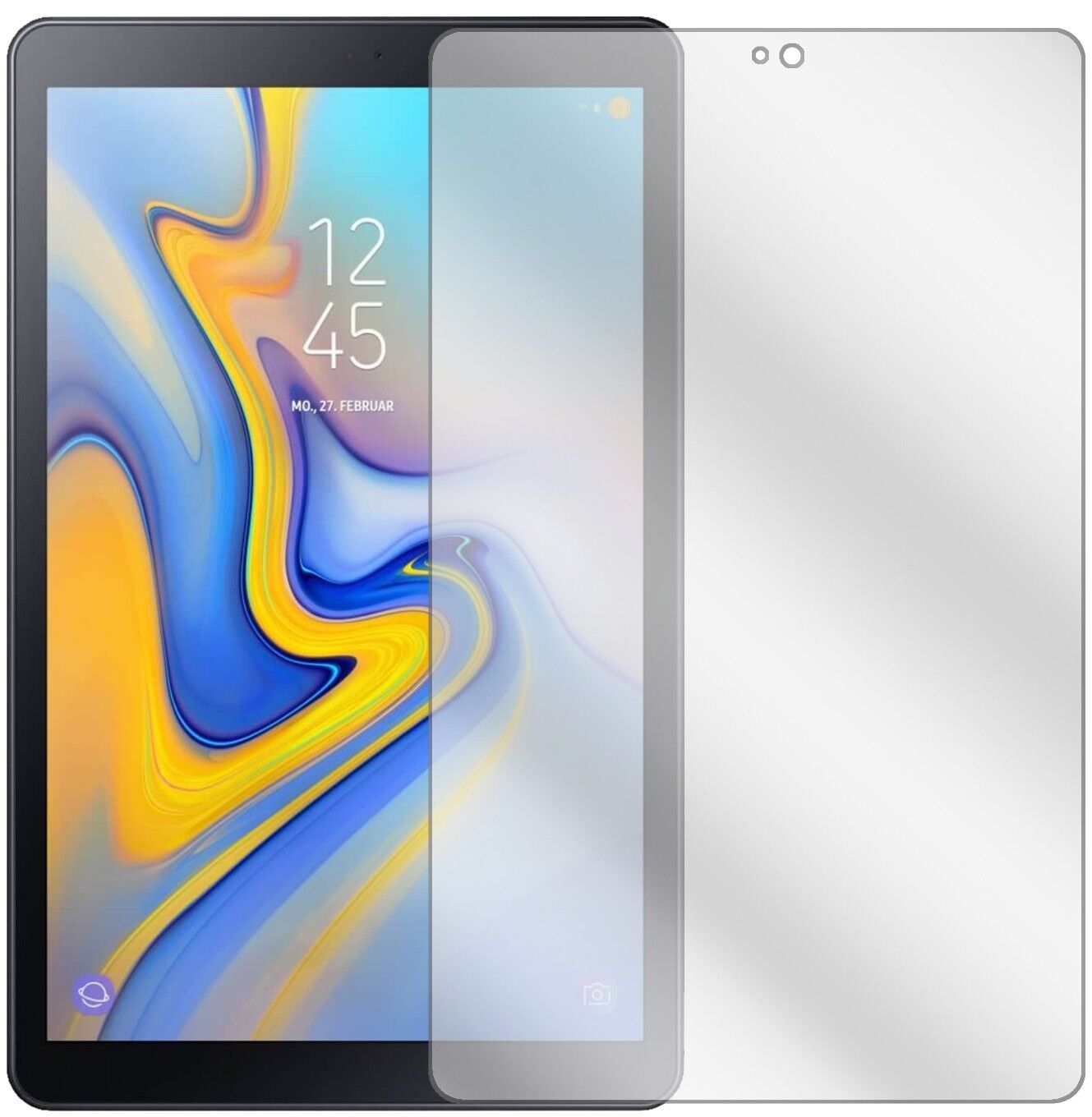 Klare Displayschutzfolie von dipos passend für Samsung Galaxy Tab A 10.5, präziser Zuschnitt und blasenfrei montiert