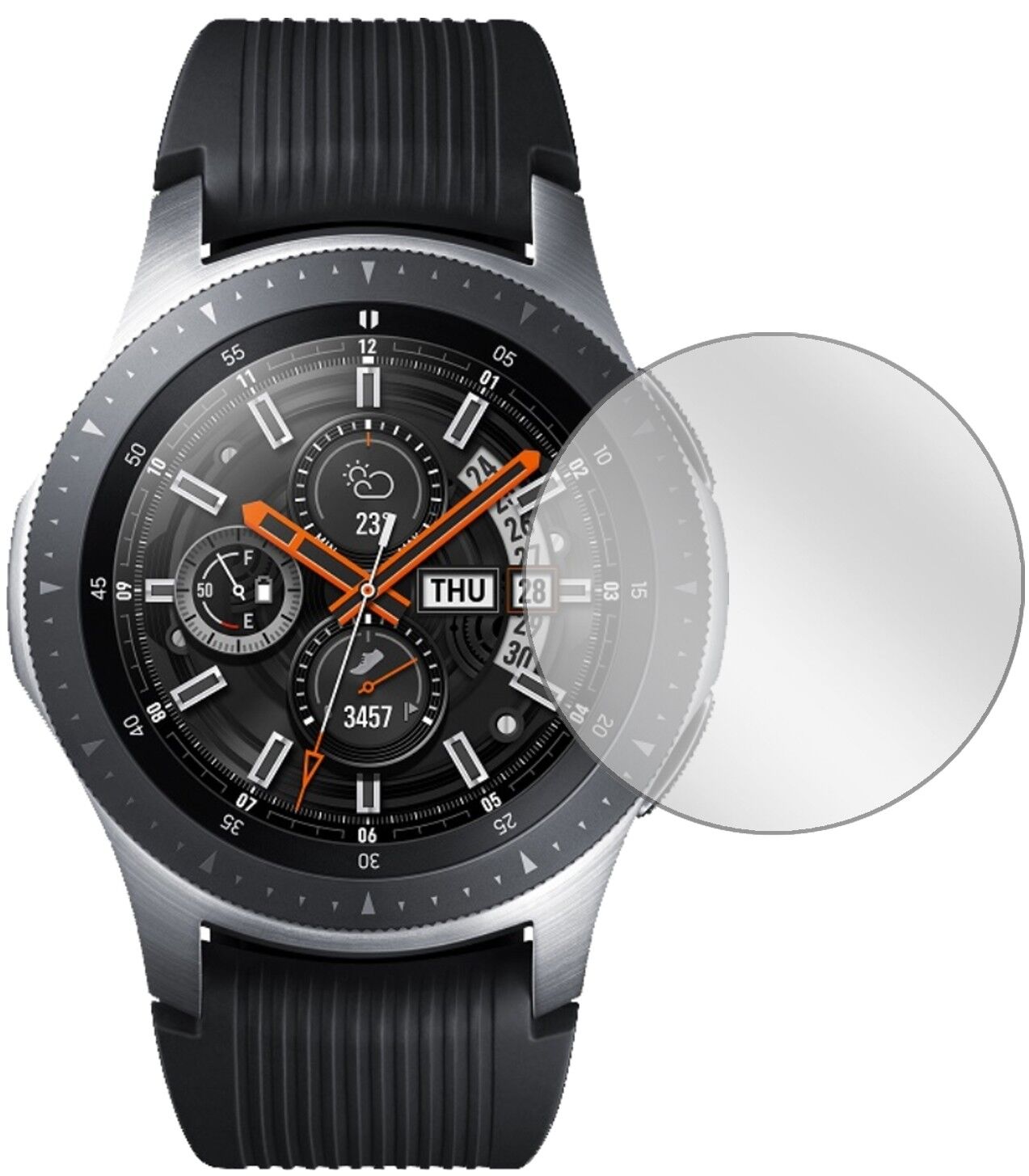 Klare Displayschutzfolie von dipos passend für Samsung Galaxy Watch 42mm, präziser Zuschnitt und blasenfrei montiert