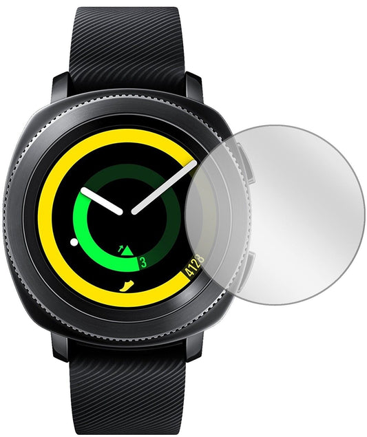 Klare Displayschutzfolie von dipos passend für Samsung Gear Sport R600, präziser Zuschnitt und blasenfrei montiert