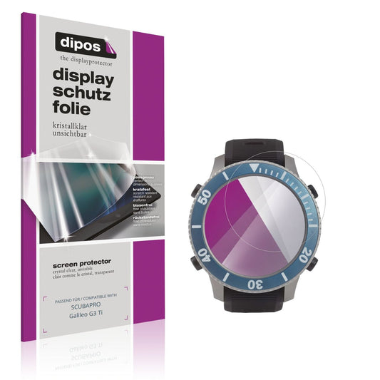 Klare Displayschutzfolie von dipos passend für SCUBAPRO Galileo G3 Ti, präziser Zuschnitt und blasenfrei montiert