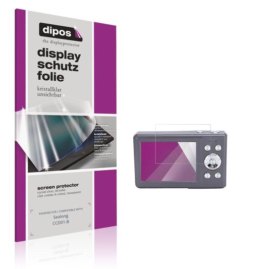 Klare Displayschutzfolie von dipos passend für Sealong CCD01-B, präziser Zuschnitt und blasenfrei montiert