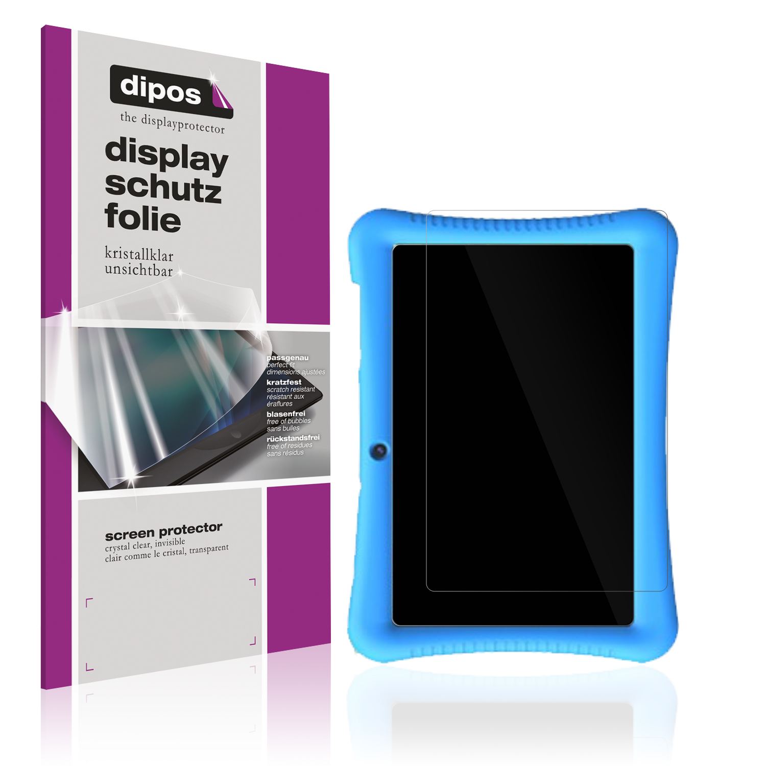 Klare Displayschutzfolie von dipos passend für Semeakoko FF35 Kinder Tab 10 Zoll, präziser Zuschnitt und blasenfrei montiert