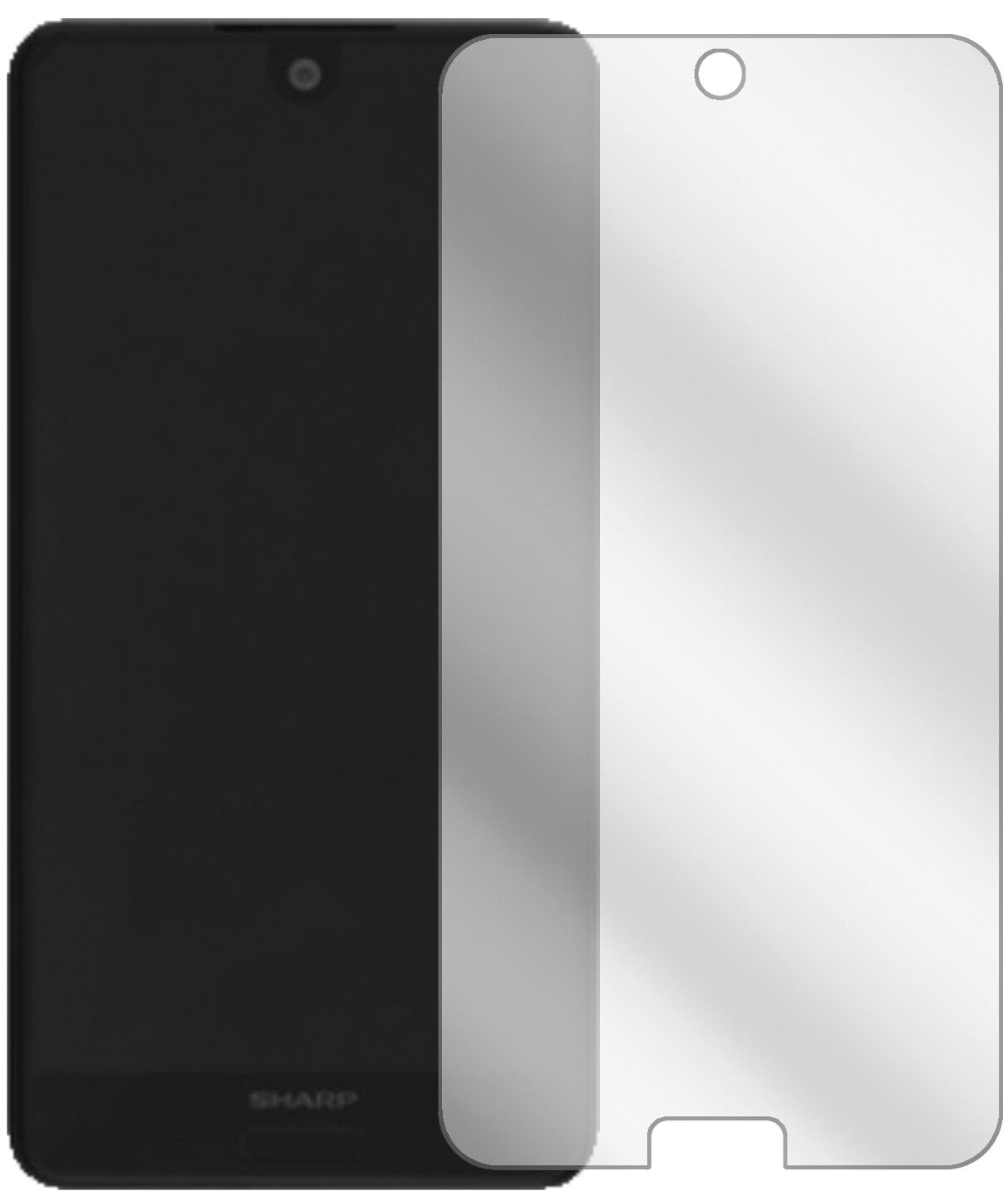 Klare Displayschutzfolie von dipos passend für Sharp Aquos C10, präziser Zuschnitt und blasenfrei montiert