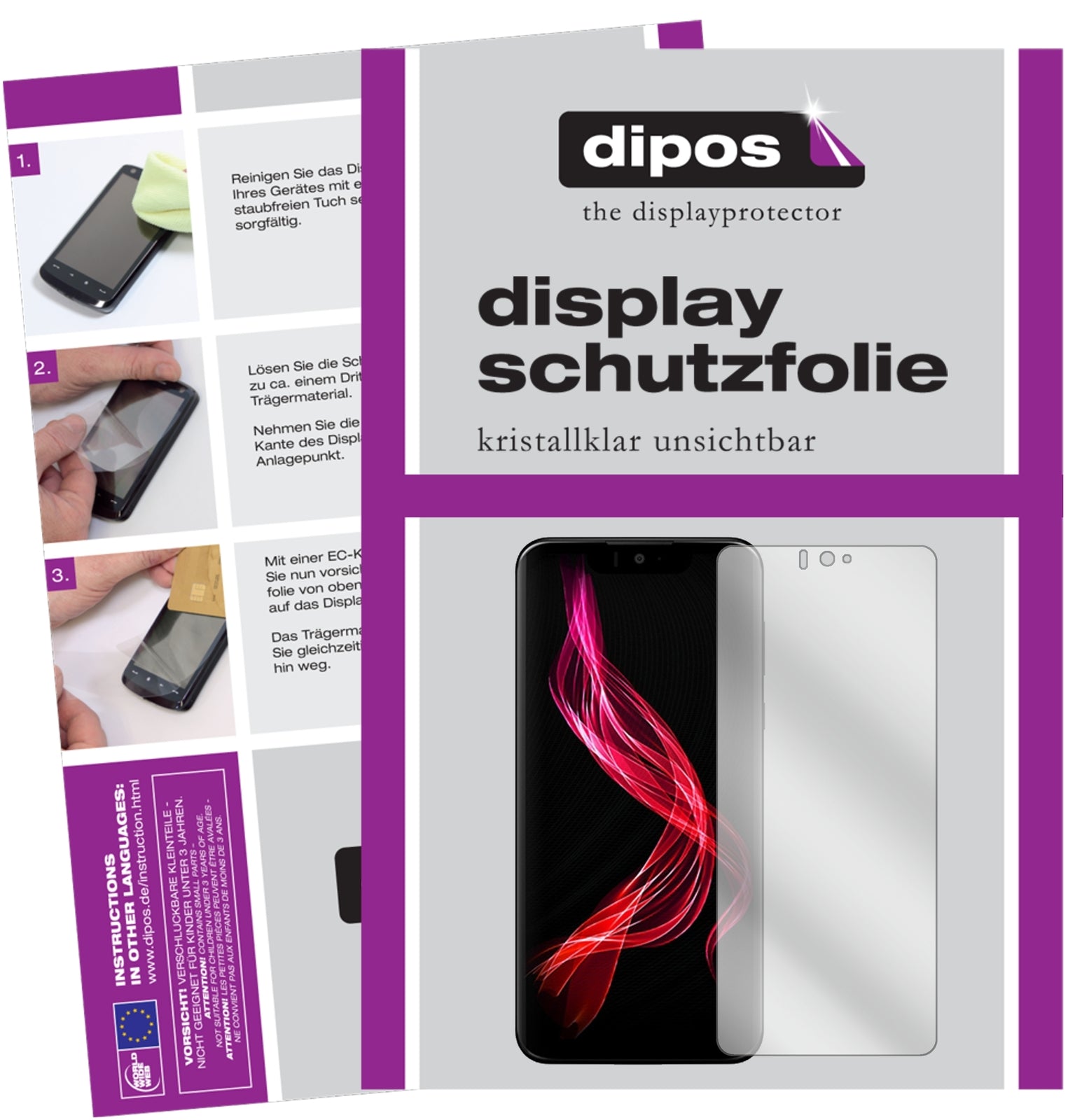 Klare Displayschutzfolie von dipos passend für Sharp Aquos Zero, präziser Zuschnitt und blasenfrei montiert