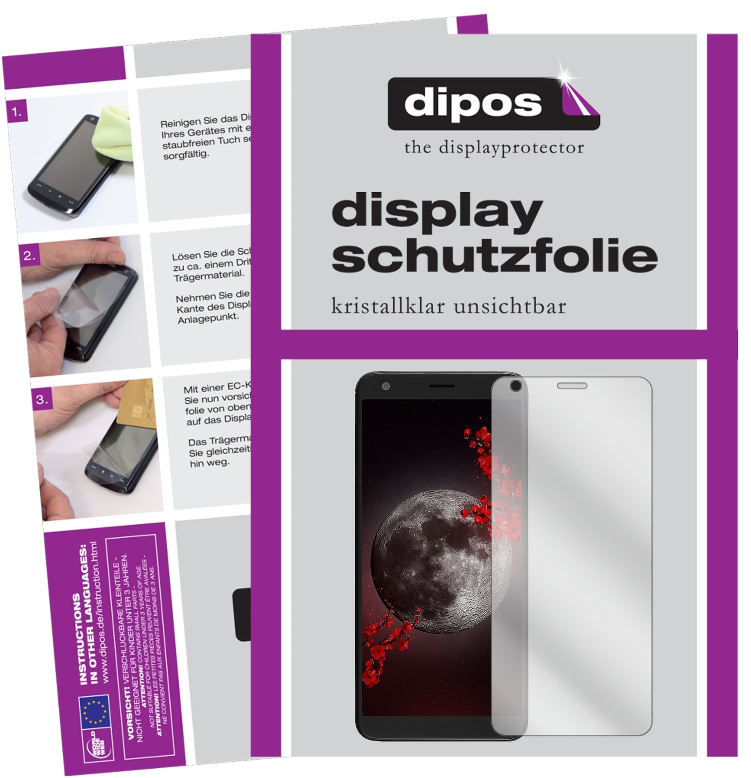 Klare Displayschutzfolie von dipos passend für Sharp B10, präziser Zuschnitt und blasenfrei montiert
