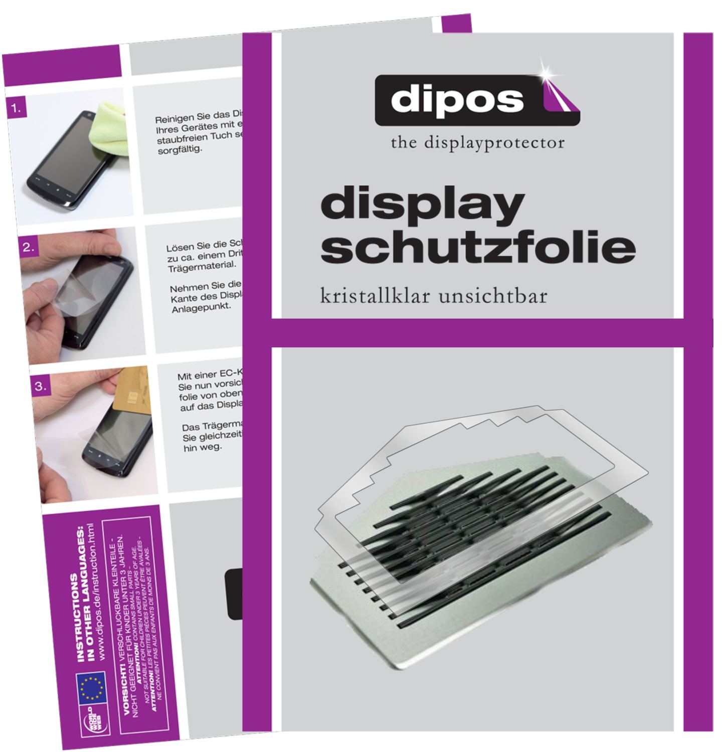 Klare Displayschutzfolie von dipos passend für Siemens EQ9 PLUS Connect s300 Tropfblech, präziser Zuschnitt und blasenfrei montiert