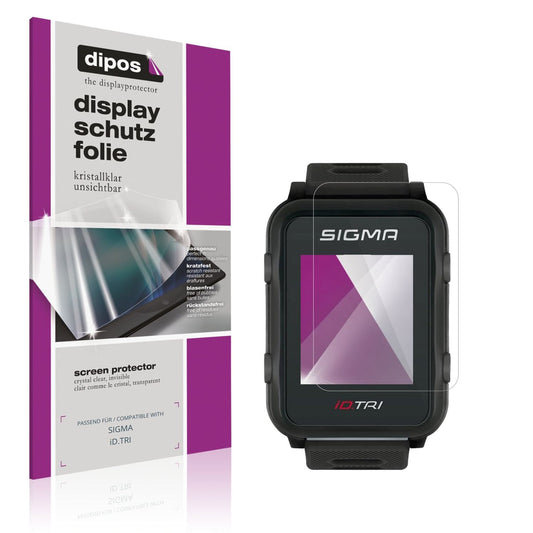 Klare Displayschutzfolie von dipos passend für SIGMA iD.TRI, präziser Zuschnitt und blasenfrei montiert