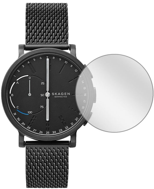 Klare Displayschutzfolie von dipos passend für Skagen Hagen Connected, präziser Zuschnitt und blasenfrei montiert