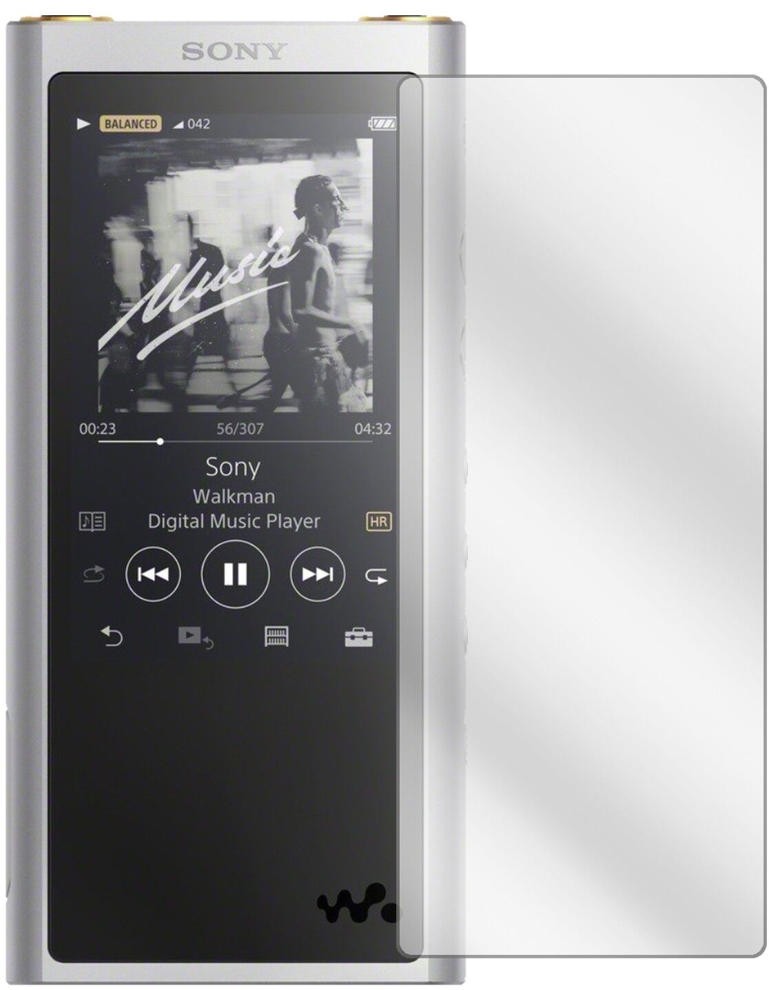 Klare Displayschutzfolie von dipos passend für Sony NW-ZX300 (MP3-Player), präziser Zuschnitt und blasenfrei montiert