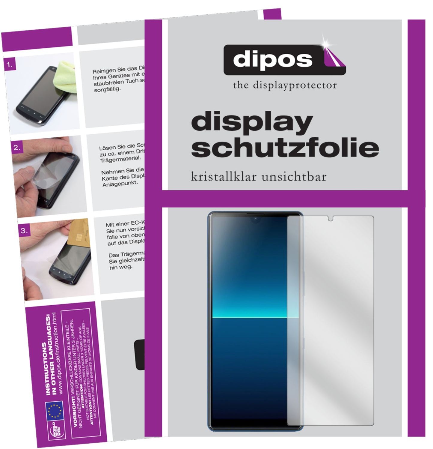 Klare Displayschutzfolie von dipos passend für Sony Xperia L4, präziser Zuschnitt und blasenfrei montiert