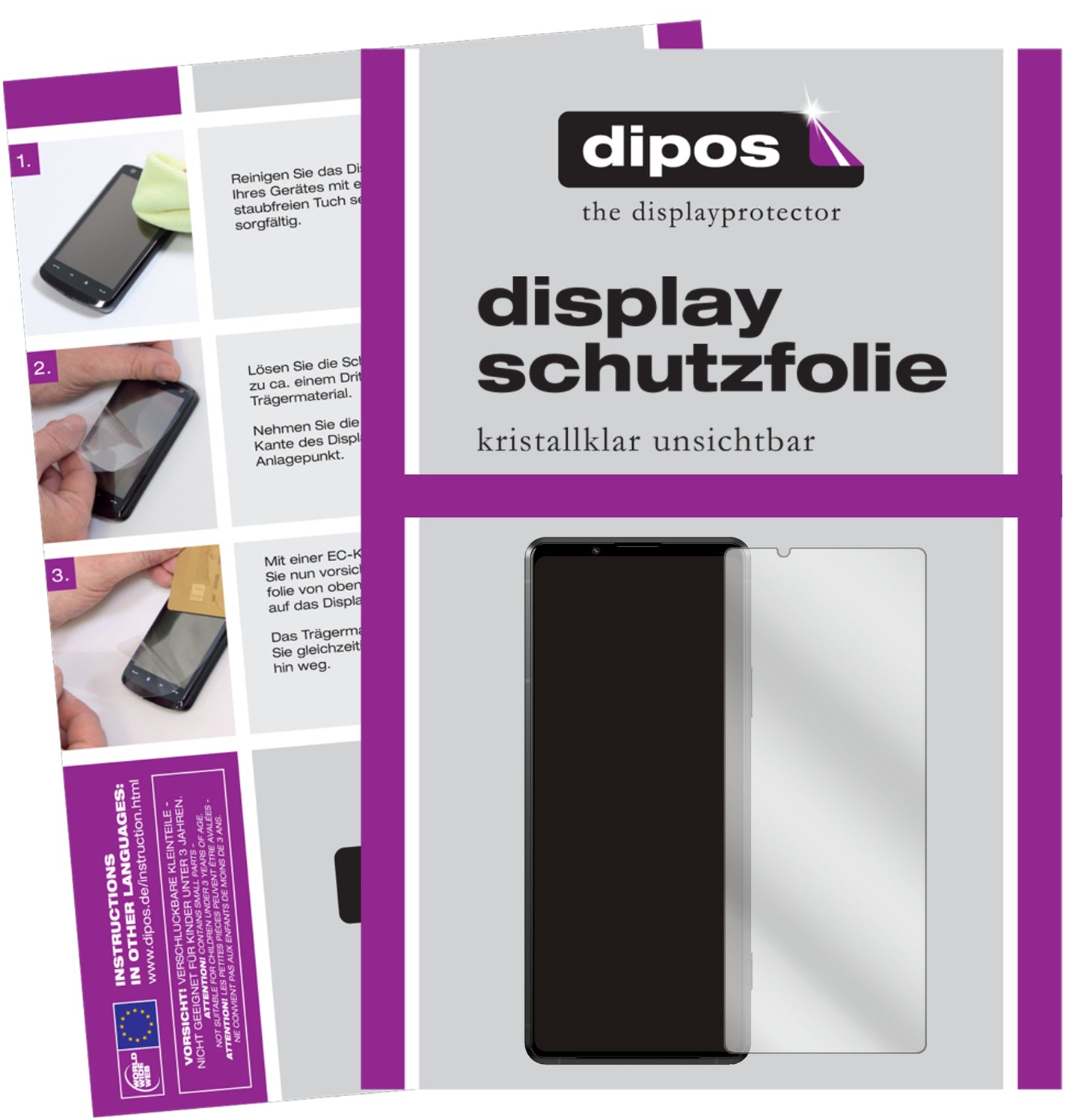 Klare Displayschutzfolie von dipos passend für Sony Xperia Pro-I, präziser Zuschnitt und blasenfrei montiert