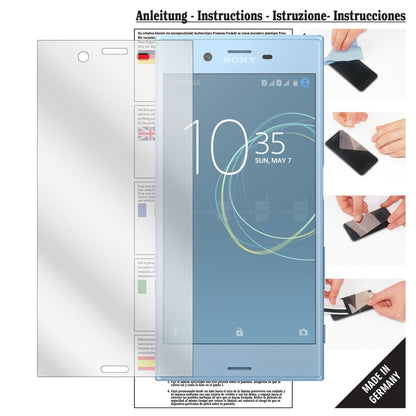 Klare Displayschutzfolie von dipos passend für Sony Xperia XZs, präziser Zuschnitt und blasenfrei montiert