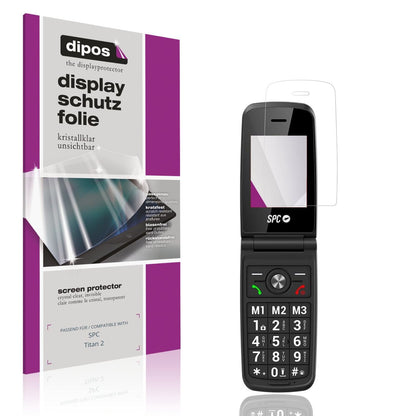 Klare Displayschutzfolie von dipos passend für SPC Titan 2, präziser Zuschnitt und blasenfrei montiert