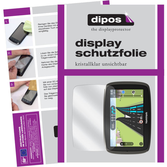 Klare Displayschutzfolie von dipos passend für Start 50 TomTom, präziser Zuschnitt und blasenfrei montiert