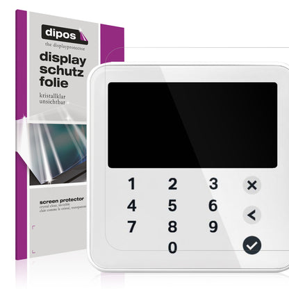 Klare Displayschutzfolie von dipos passend für SumUp Solo Lite, präziser Zuschnitt und blasenfrei montiert