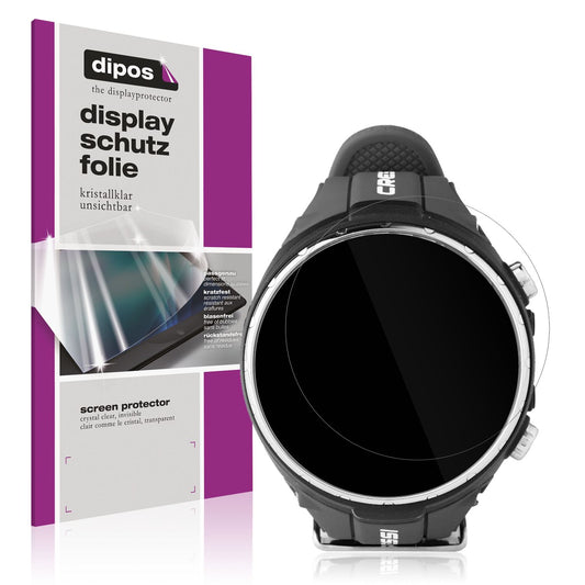 Klare Displayschutzfolie von dipos passend für Suunto D4F Tauchcomputer, präziser Zuschnitt und blasenfrei montiert