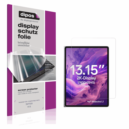 Klare Displayschutzfolie von dipos passend für SVITOO V13, präziser Zuschnitt und blasenfrei montiert