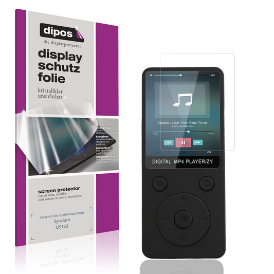 Klare Displayschutzfolie von dipos passend für Synclum QS123, präziser Zuschnitt und blasenfrei montiert