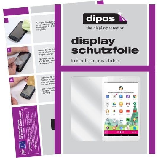 Klare Displayschutzfolie von dipos passend für Tablet Puls Telekom, präziser Zuschnitt und blasenfrei montiert