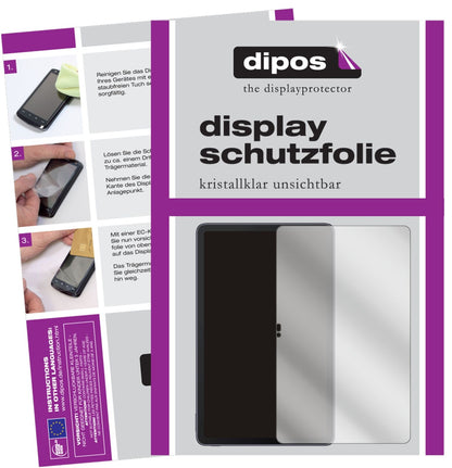 Klare Displayschutzfolie von dipos passend für TCL 10 Tab Max, präziser Zuschnitt und blasenfrei montiert