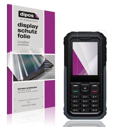 Klare Displayschutzfolie von dipos passend für TCL OneTouch 5044, präziser Zuschnitt und blasenfrei montiert