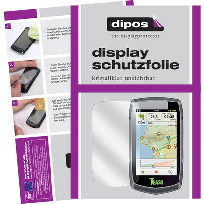 Klare Displayschutzfolie von dipos passend für Teasi One² A-Rival, präziser Zuschnitt und blasenfrei montiert